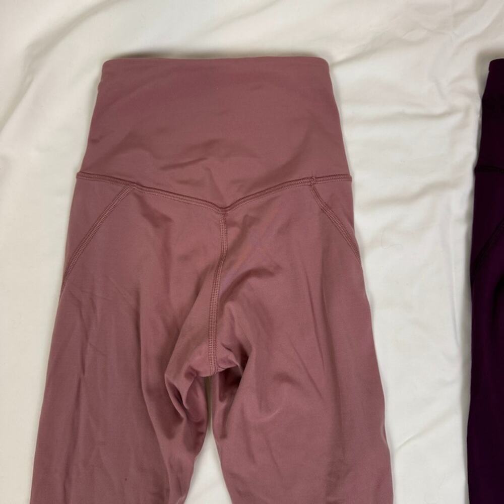 Lot x 2 GIRLFRIEND COLLECTIVE Econyl XXS Leggings Hi Rise Mauve Pink Purple - Picture 14 of 14